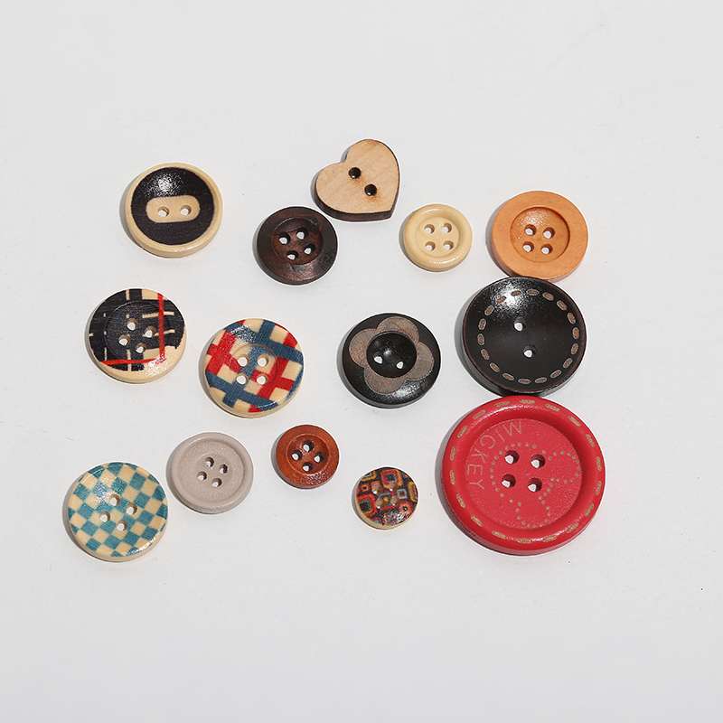 木头纽扣彩色纽扣彩印打标纽扣服装辅料配饰厂家直销详情图1