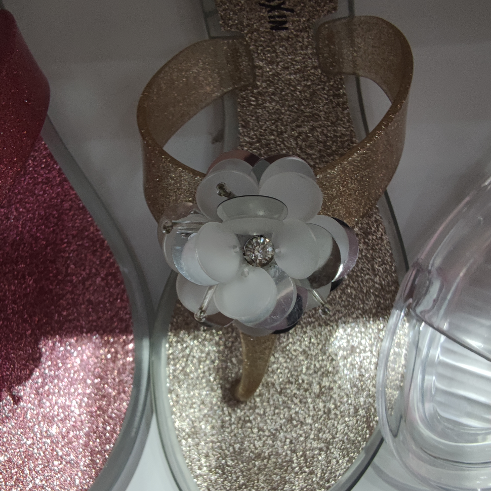 Yellow pollen flip-flops