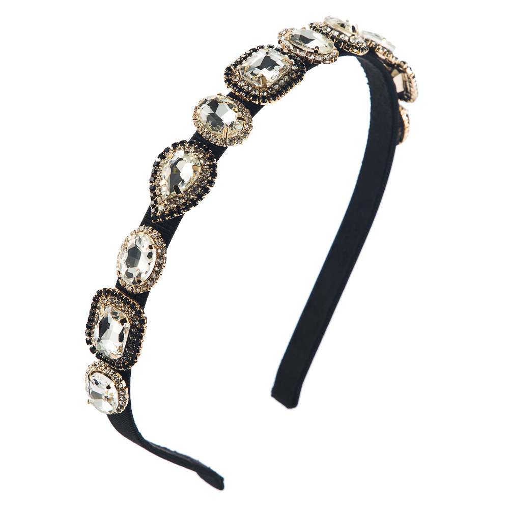 European and American colored hair band, diamond-encrusted super sparkling headband details Picture