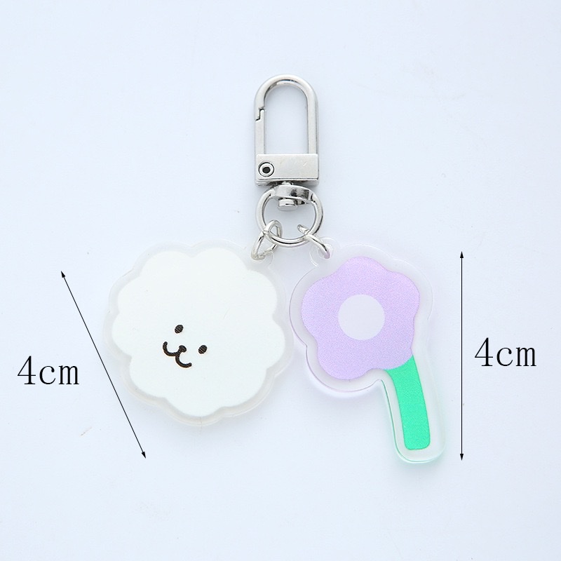 Fresh purple flower cloud car keychain pendant Item Picture