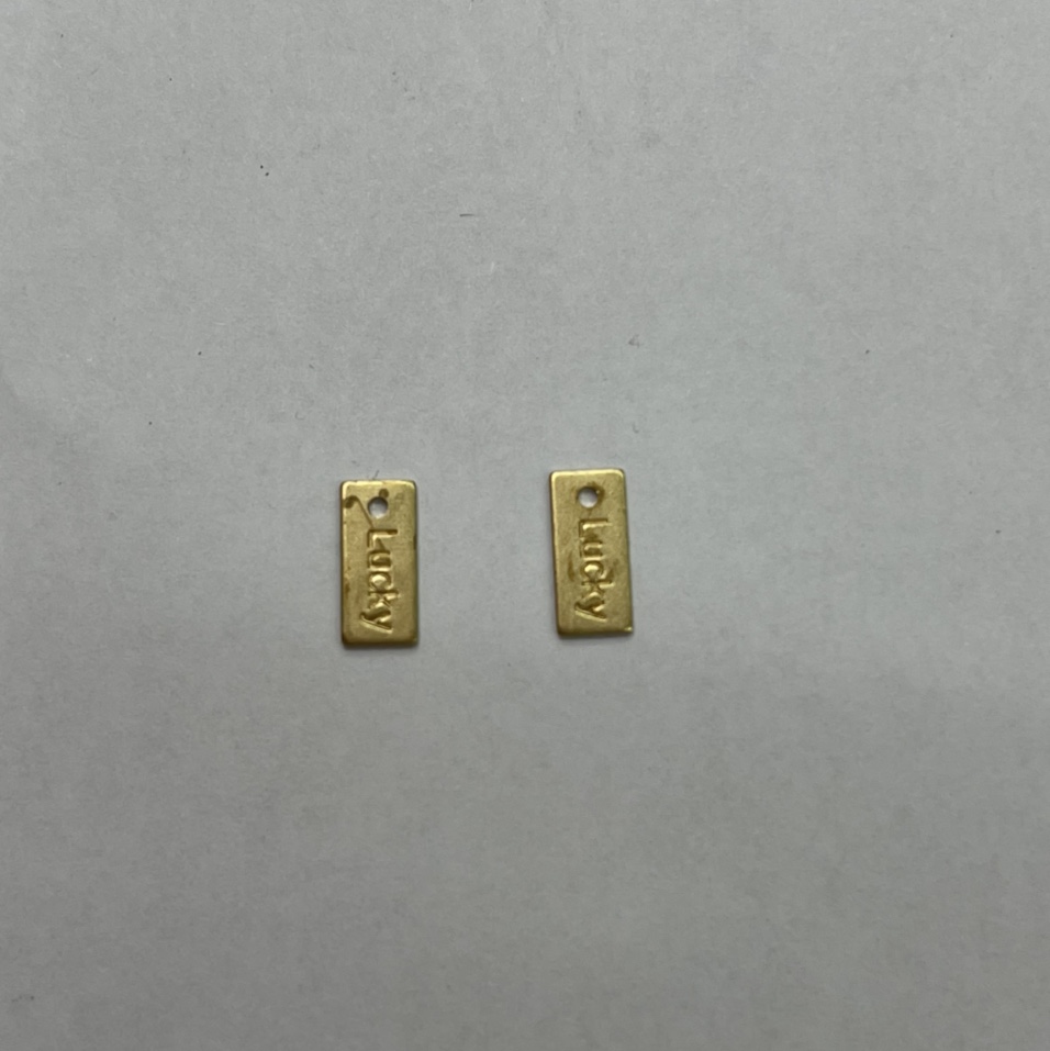Aotong jewelry accessories XH05472 square tag printing word one hole tag