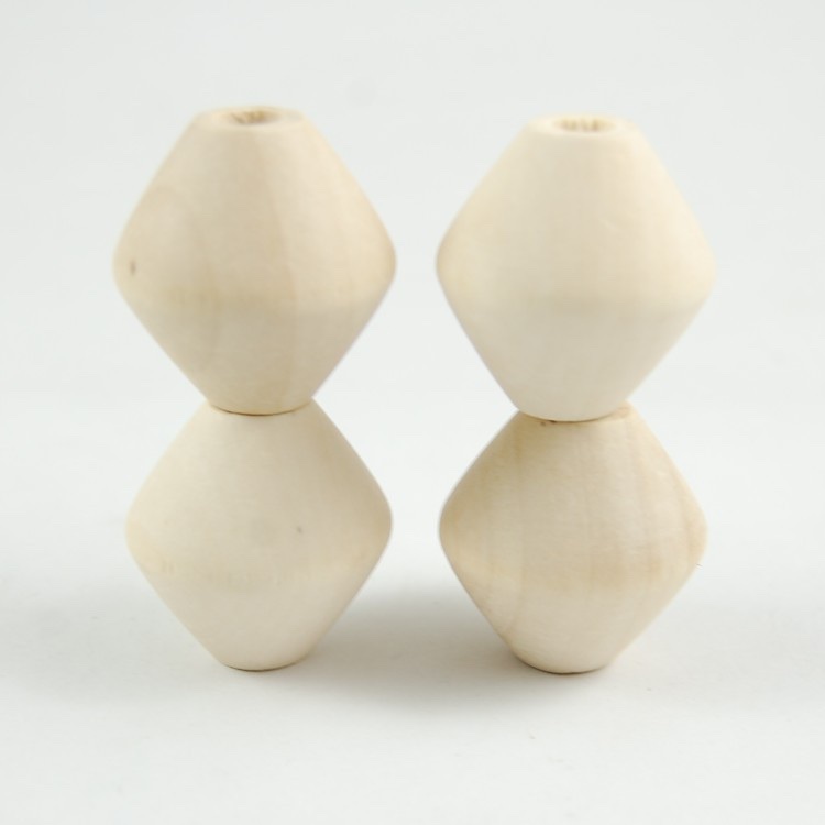 DIY jewelry accessories 30*30MM large-hole rhombic wooden bead tassel bag accessories, wooden loose bead accessories wholesale 1 Specification image