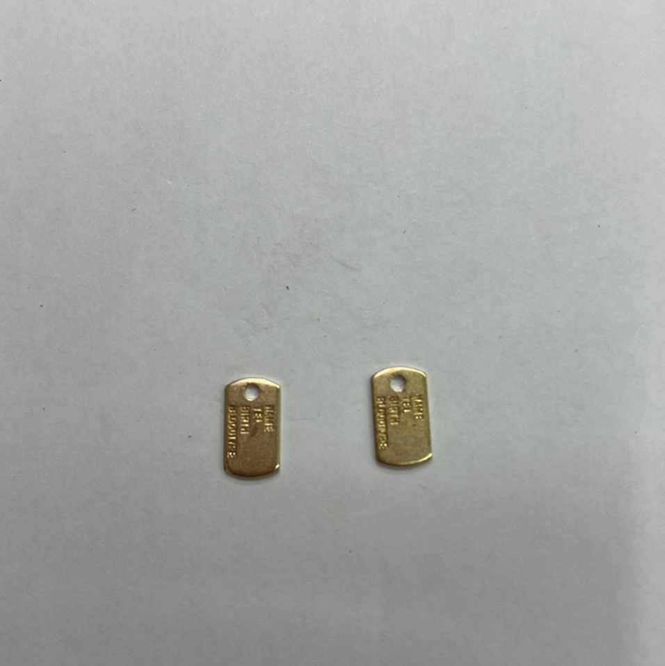 Aotong accessories XH03888 rectangular letched tag thumbnail