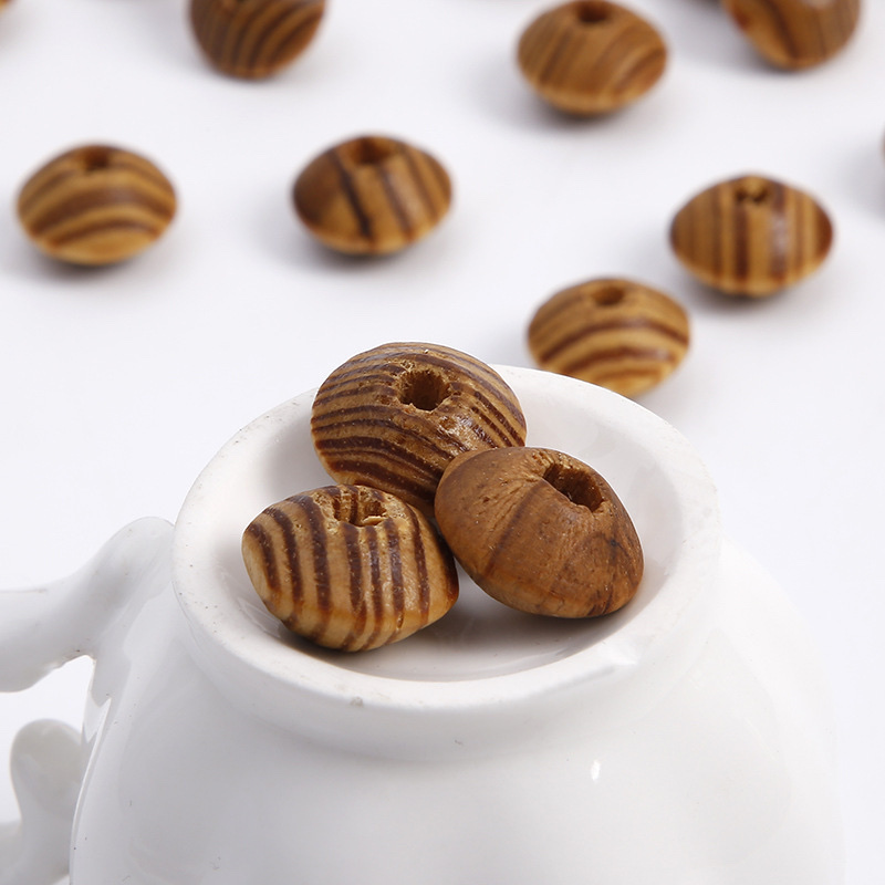 Cross-border DIY jewelry accessories, abacus wood beads, pine wood diamond beads, loose beads, bag accessories, custom wood beads details Picture