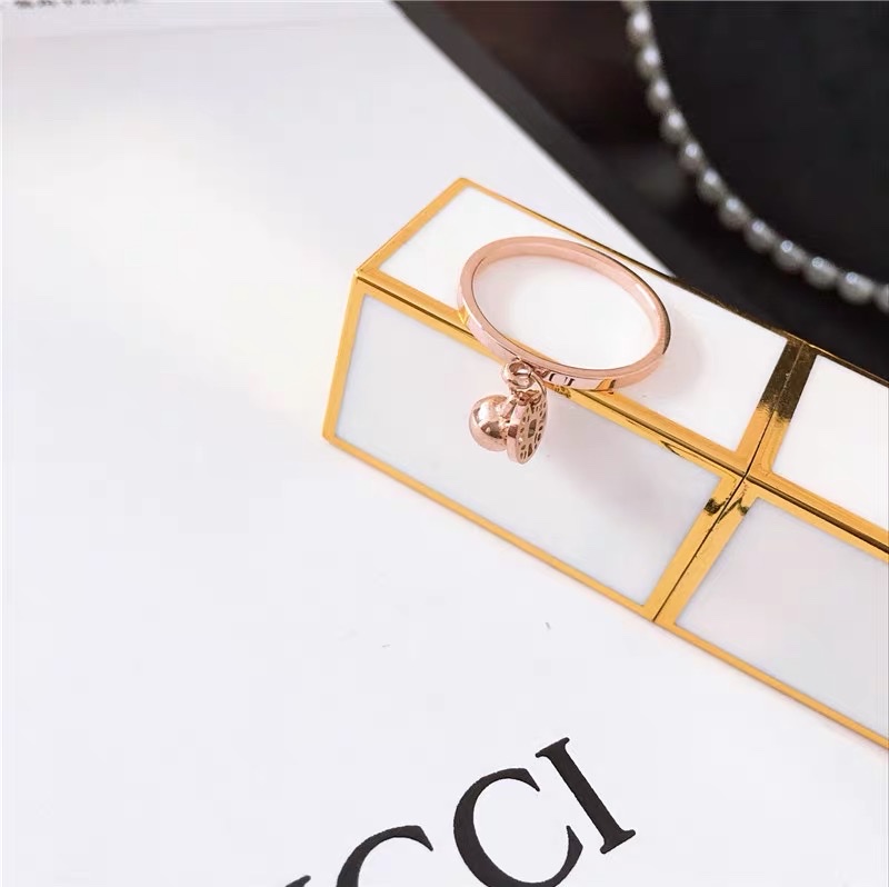 Stainless steel bell ring, simple and fashionable index finger ring, personalized ring for students detail image 2