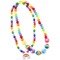 Accessories Little Girl Child Baby rainbow candy beads Princess necklace Head accessories