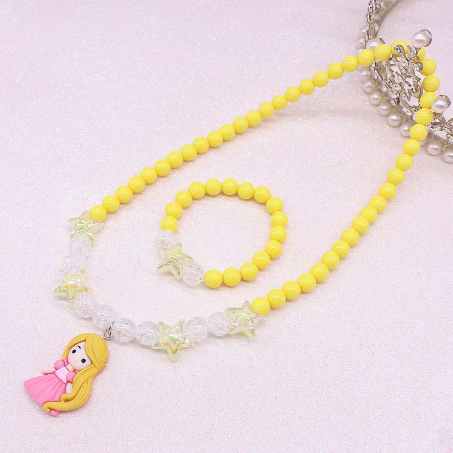 New children's necklace set, cartoon princess, mermaid princess, girls' necklace, bracelet, girls' accessories Application Scenario