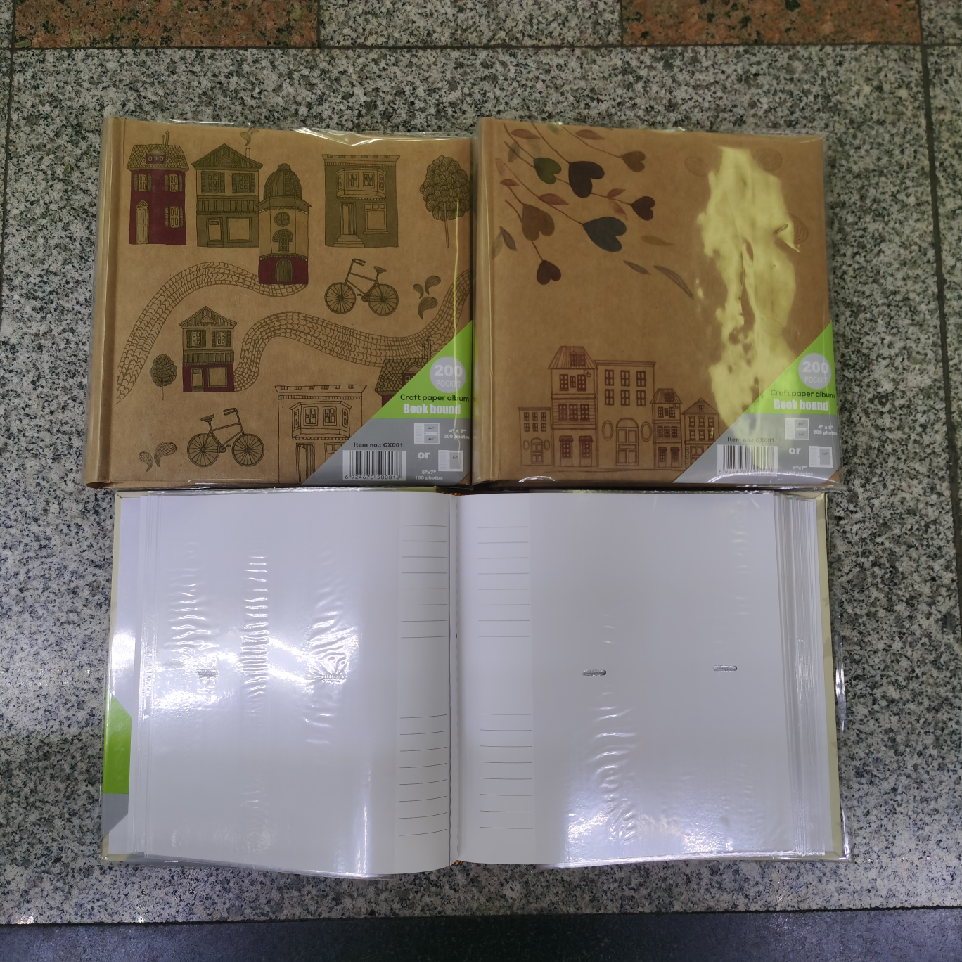 Insert photo album, 6-inch children's travel souvenir album, 4D large 6-inch paper core, 200 pieces of message album