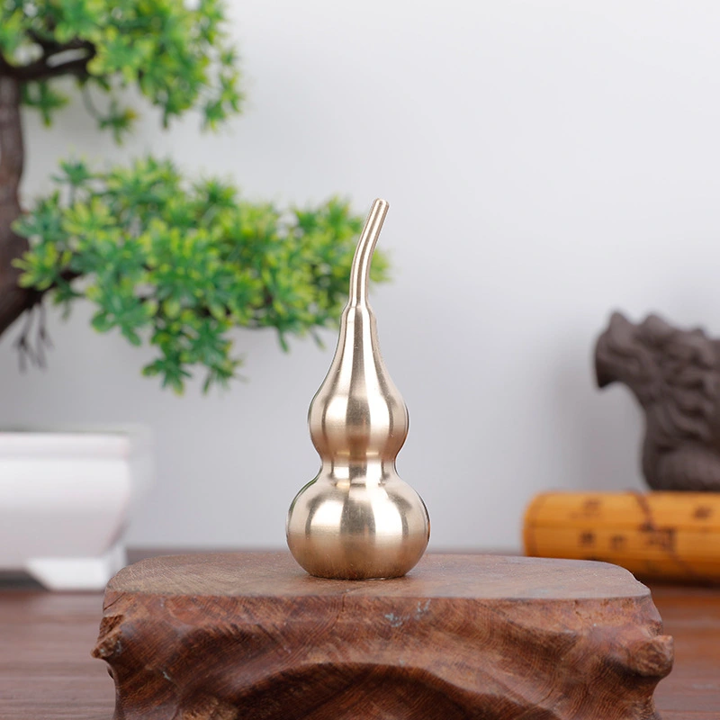 3Cm hollow pure copper gourd ornaments, gourd car hangers, creative hollow copper gourd hangers detail image 2