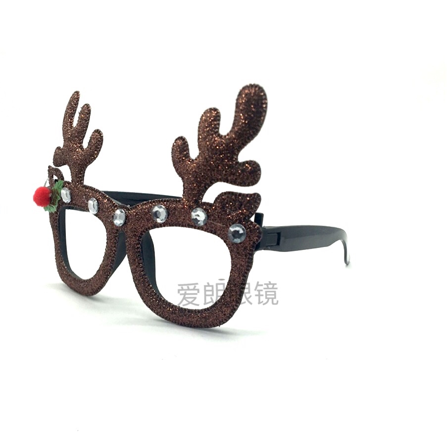 鹿角眼镜/圣诞节眼镜/派对眼镜白底实物图