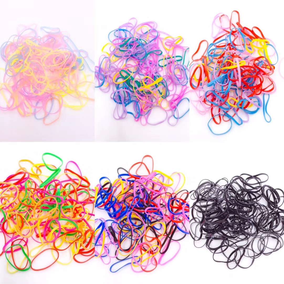 Children's rubber band hair bands can be pulled unbreakable. 12 cans in a large pack details Picture
