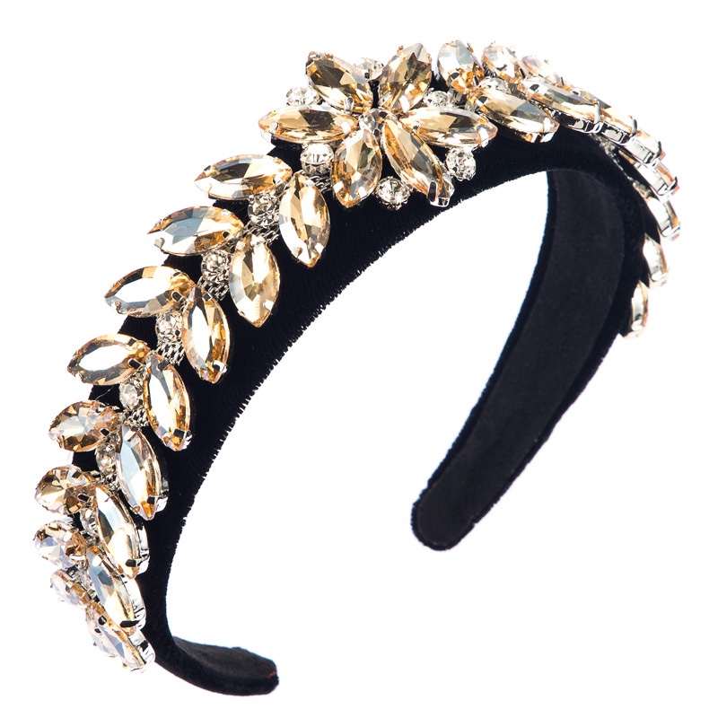 European and American popular fashion leaf and flower accessories, hair bands and champagne full figure