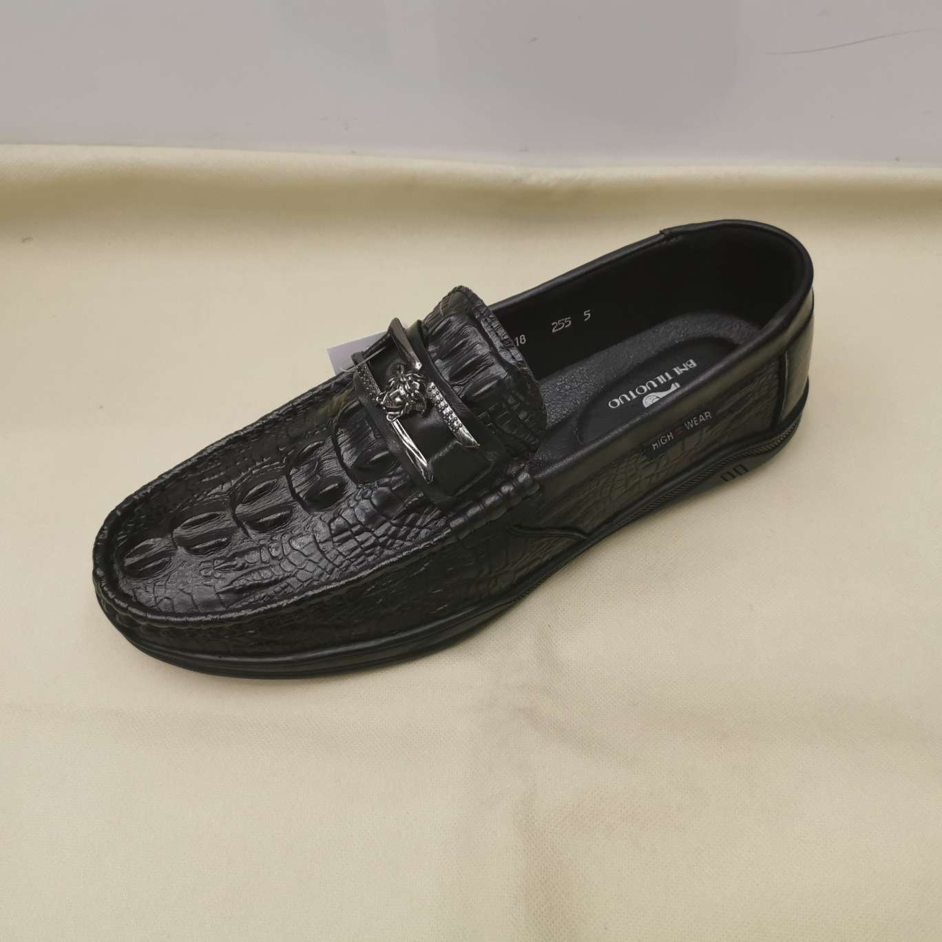 男士真皮鞋库存尾货特价处理真皮鞋牛皮男鞋一脚蹬商务休闲男皮鞋透气软底豆豆鞋详情图3