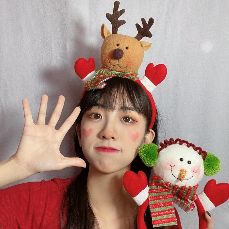 圣诞头箍发箍圣诞帽鹿角饰品小鹿雪人头箍圣诞老人头饰发箍发簪13