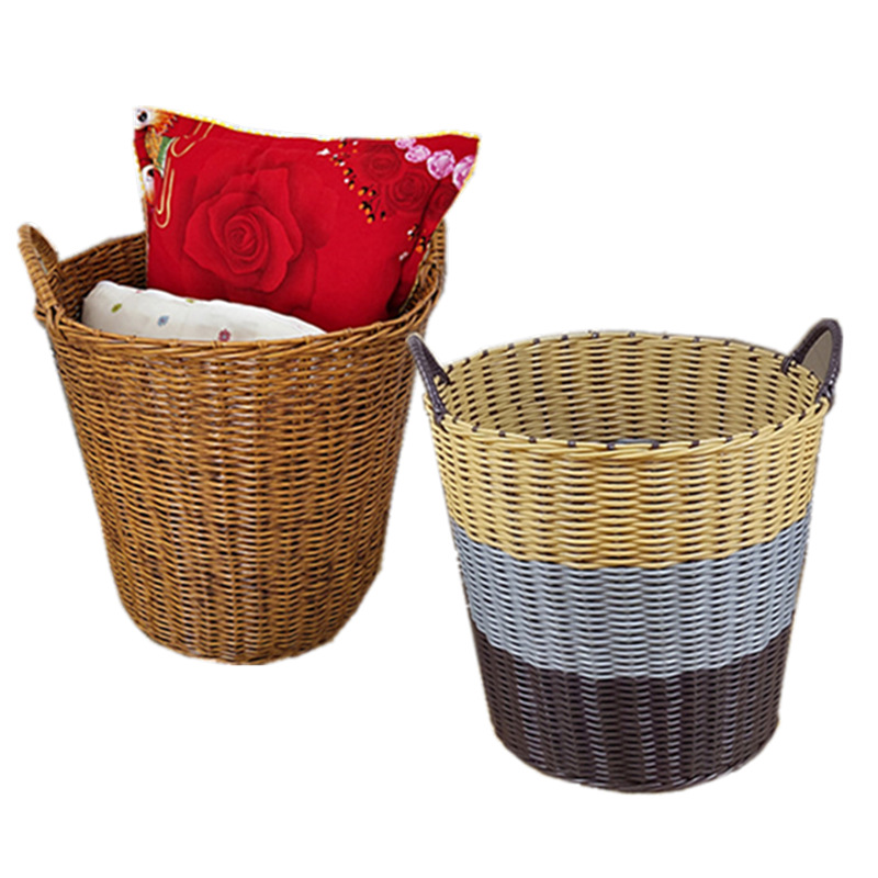塑料仿藤编织洗衣框脏衣娄储物框脏衣篮家居收纳筐手提篮采摘篮子