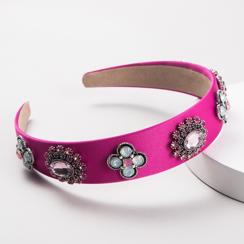 Multi-layer glass diamond spring and summer flower bright hair band full figure