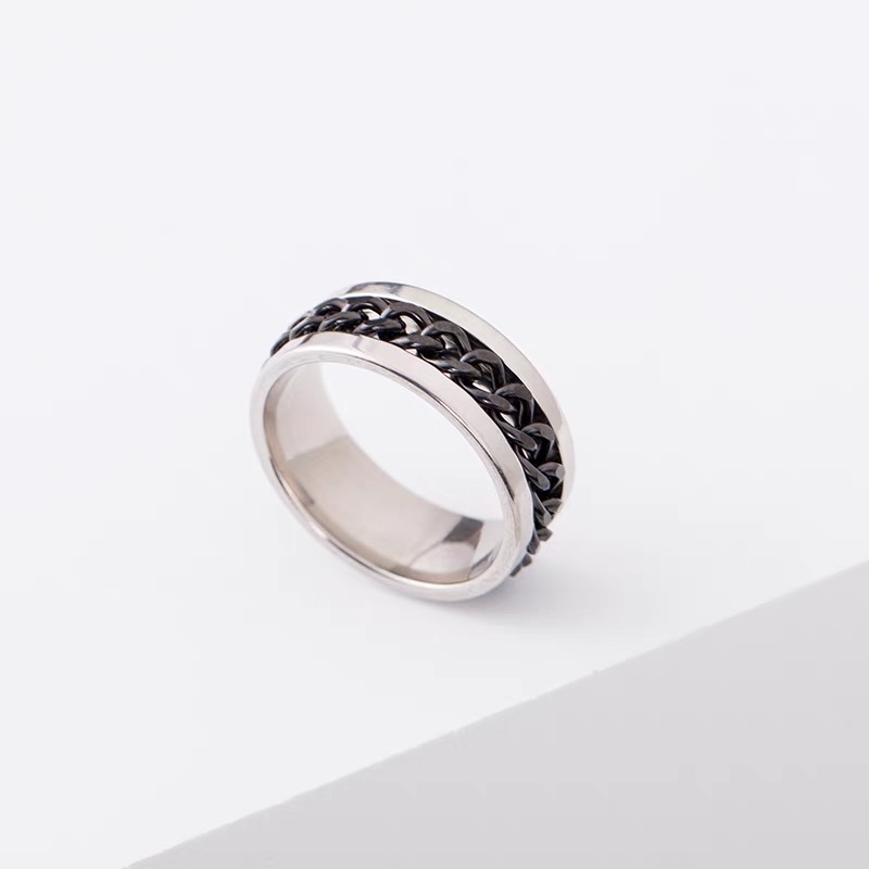 Stainless steel men's NK chain ring, simple and fashionable index finger ring, personalized ring for boys, student Application Scenario