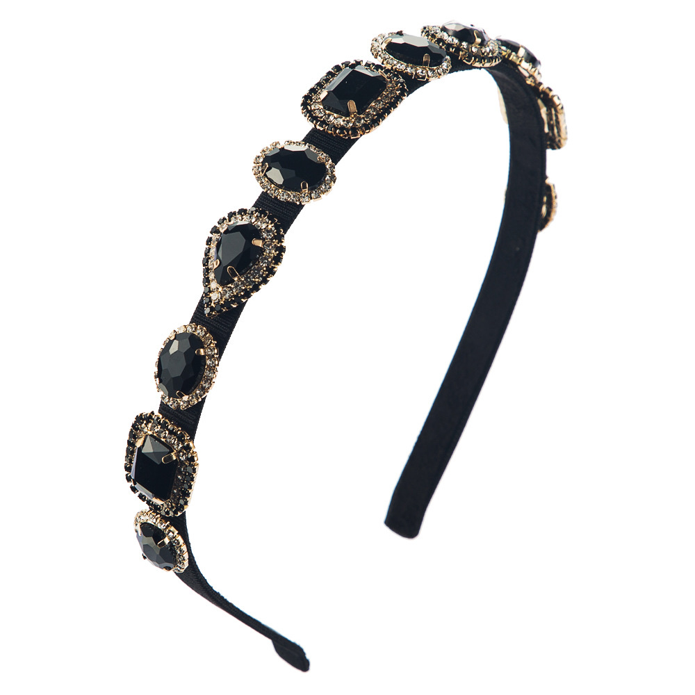 European and American colored hair band, diamond-encrusted super sparkling headband full figure