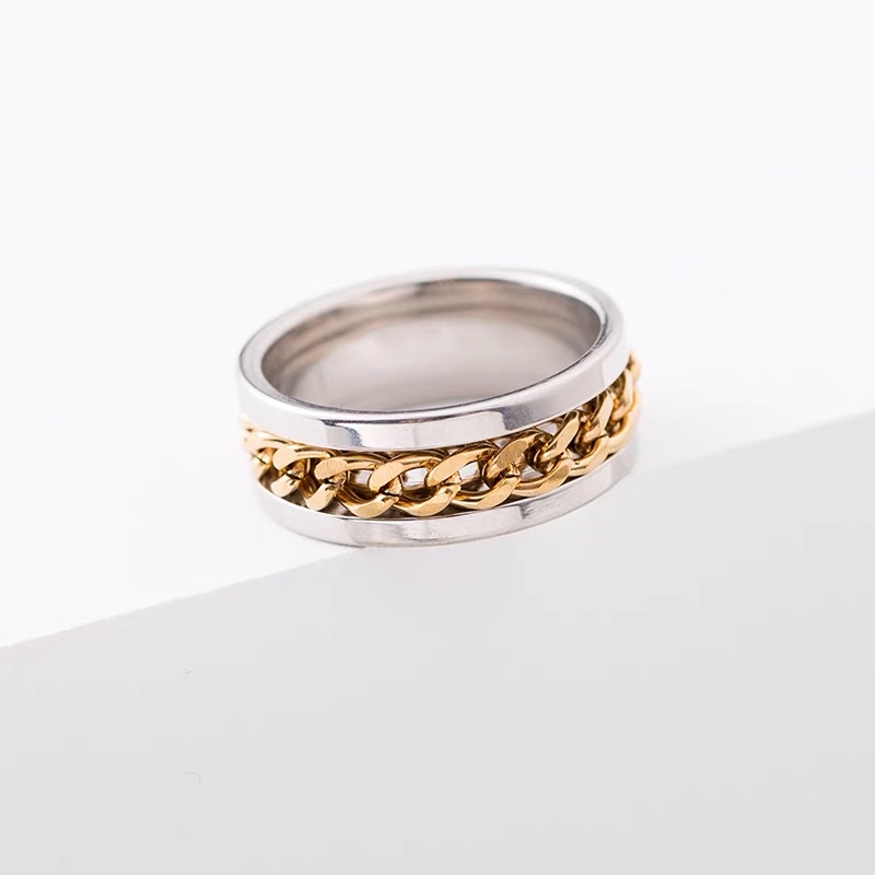 Stainless steel men's NK chain ring, simple and fashionable index finger ring, personalized ring for boys, student detail image 2