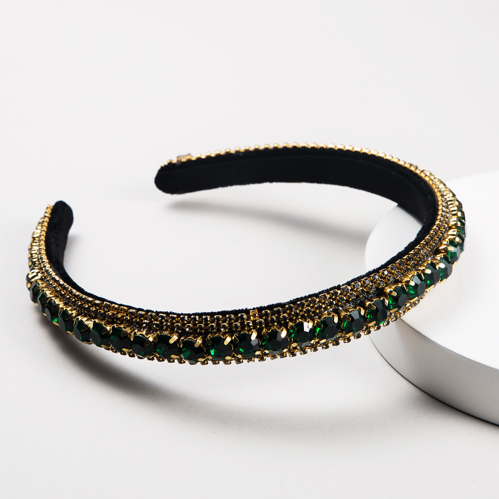 Multi-layer glass studded with velvet, fashionable fine-edged headband details Picture