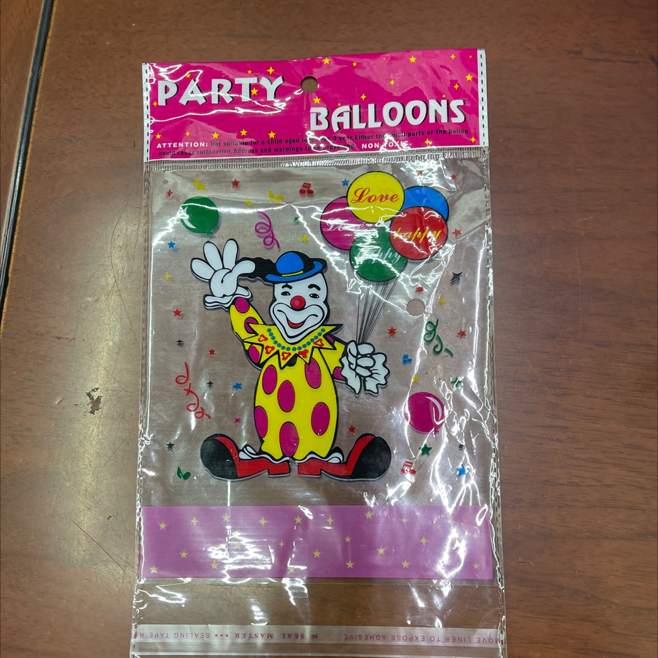 Wholesale of 100 clown balloon bags, plastic bags and packaging bags