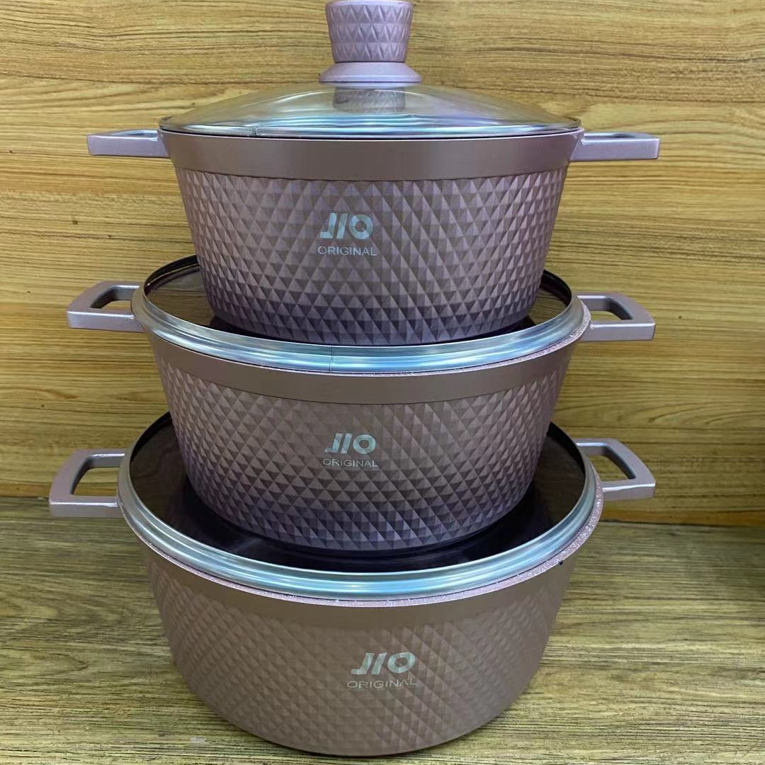 Three-piece soup pot set, soup and porridge pot set, gift pot