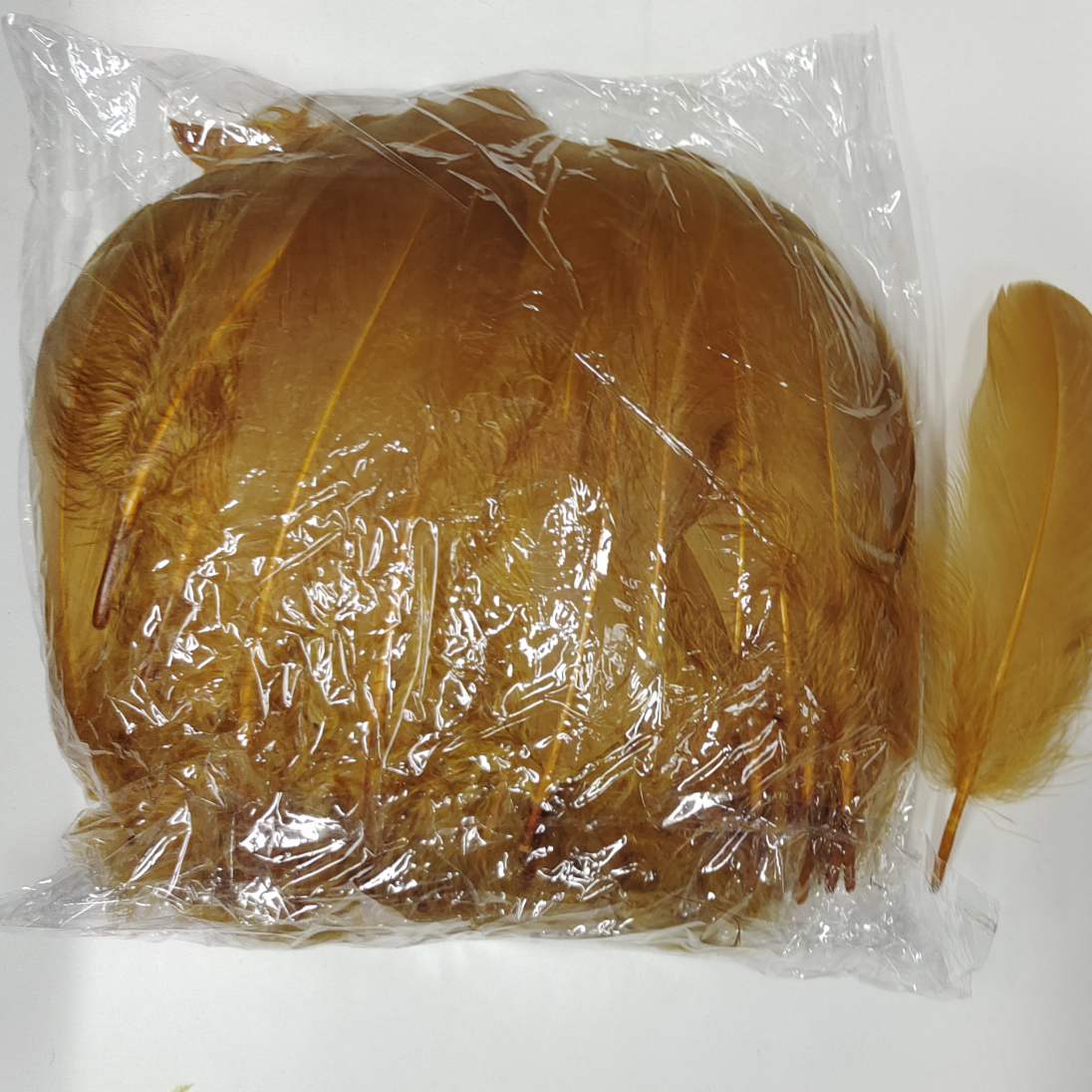 Goose feather small floating feathers golden yellow