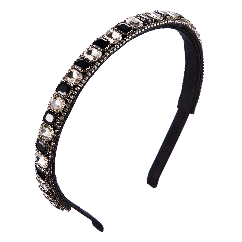 European and American style hair band with water diamonds, glass diamonds and colored diamonds Specification drawing