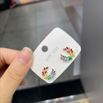 Coloured wing earrings