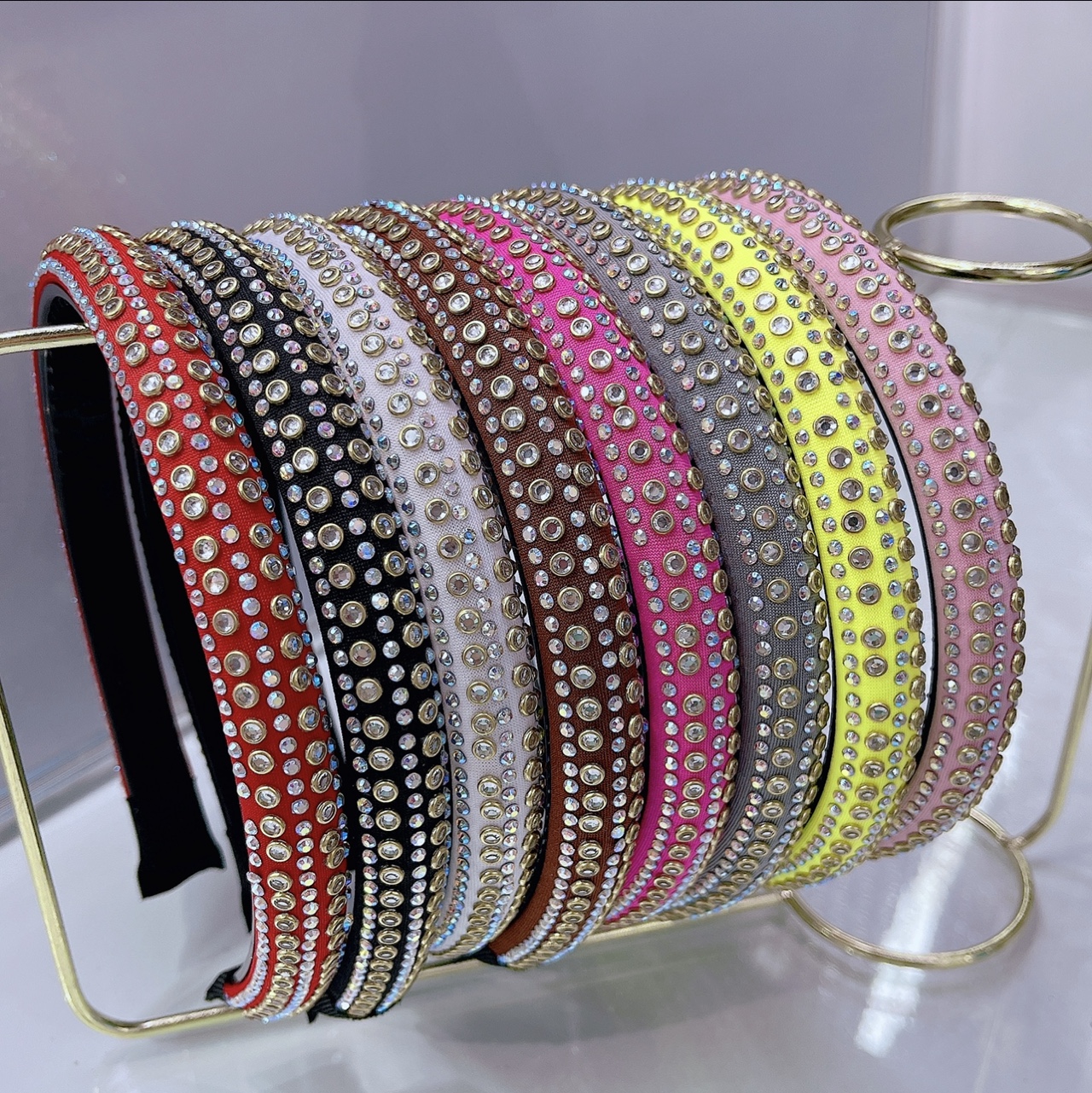 新款纯手人工交叉水晶网红爆款AB钻头扣