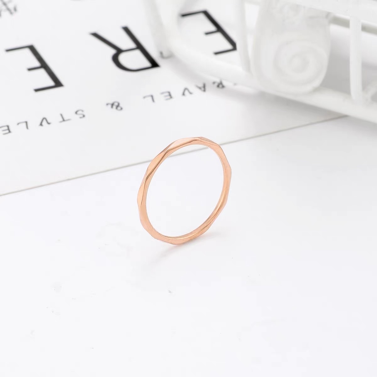 Korean style fashionable ring, personalized Internet celebrity index finger ring titanium steel ring details Picture