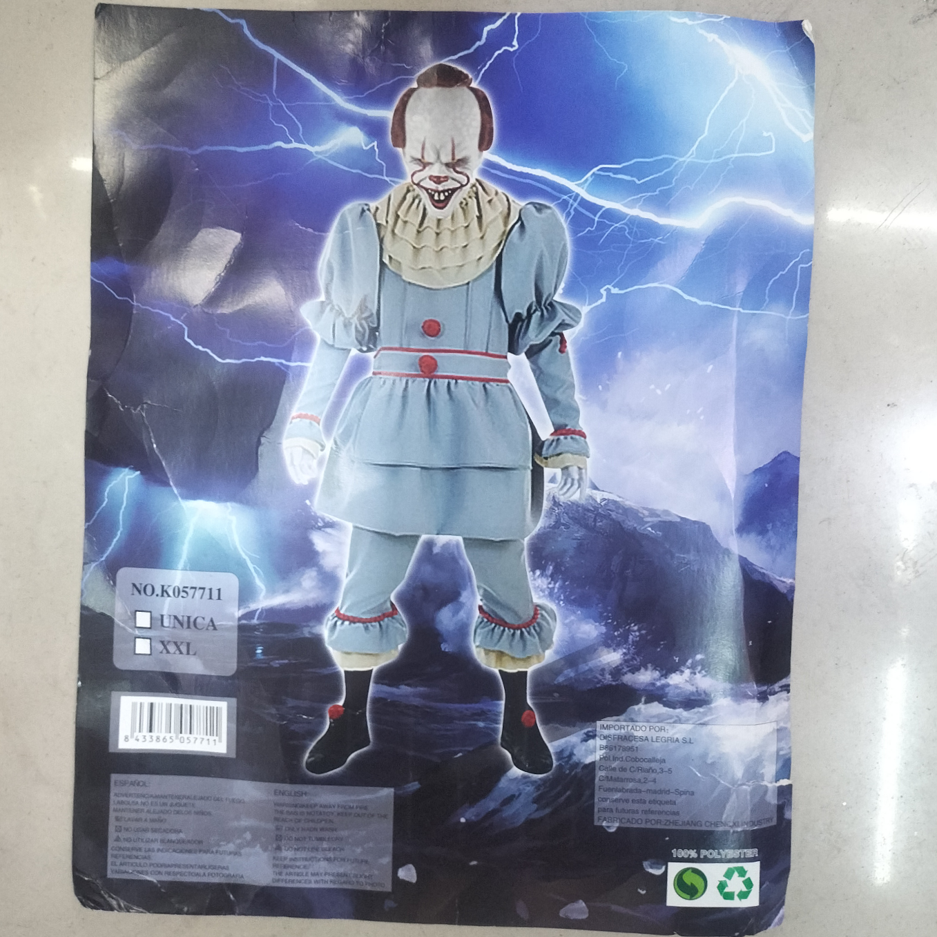 小孩灰色小丑服万圣节派对服装表演服舞台服批发