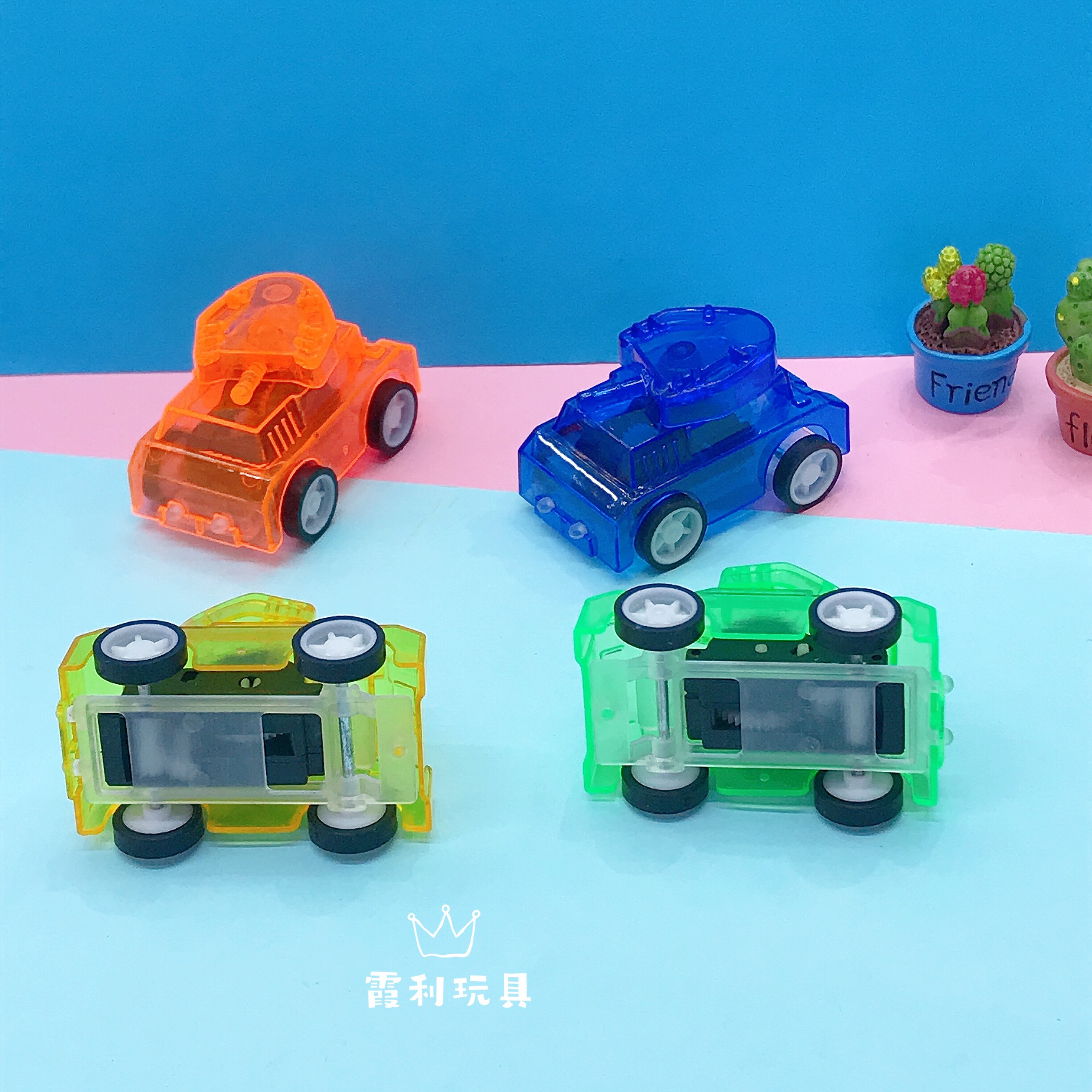 Transparent Rebound tank children's plastic toy gift gacha details Picture