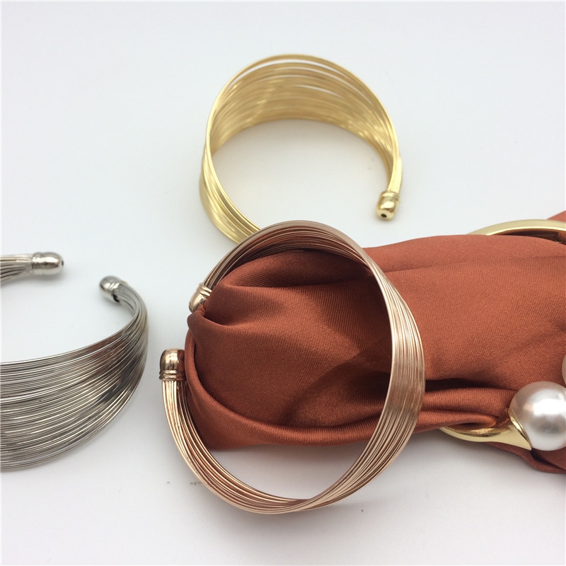 Exaggerated wide opening bracelet, nightclub brushed metal bracelet, punk ethnic style bracelet arm band Specification image