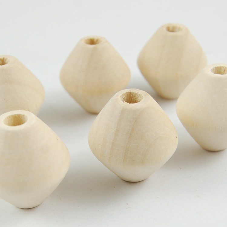 DIY jewelry accessories 30*30MM large-hole rhombic wooden bead tassel bag accessories, wooden loose bead accessories wholesale 1 Item Picture