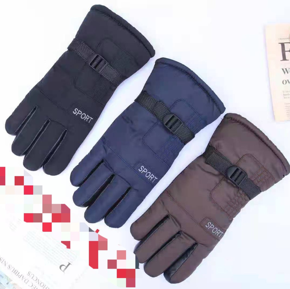 Winter gloves wholesale thickened large cotton and velvet gloves winter men fashion new bike households plus cotton warm spot embroidered alphabet