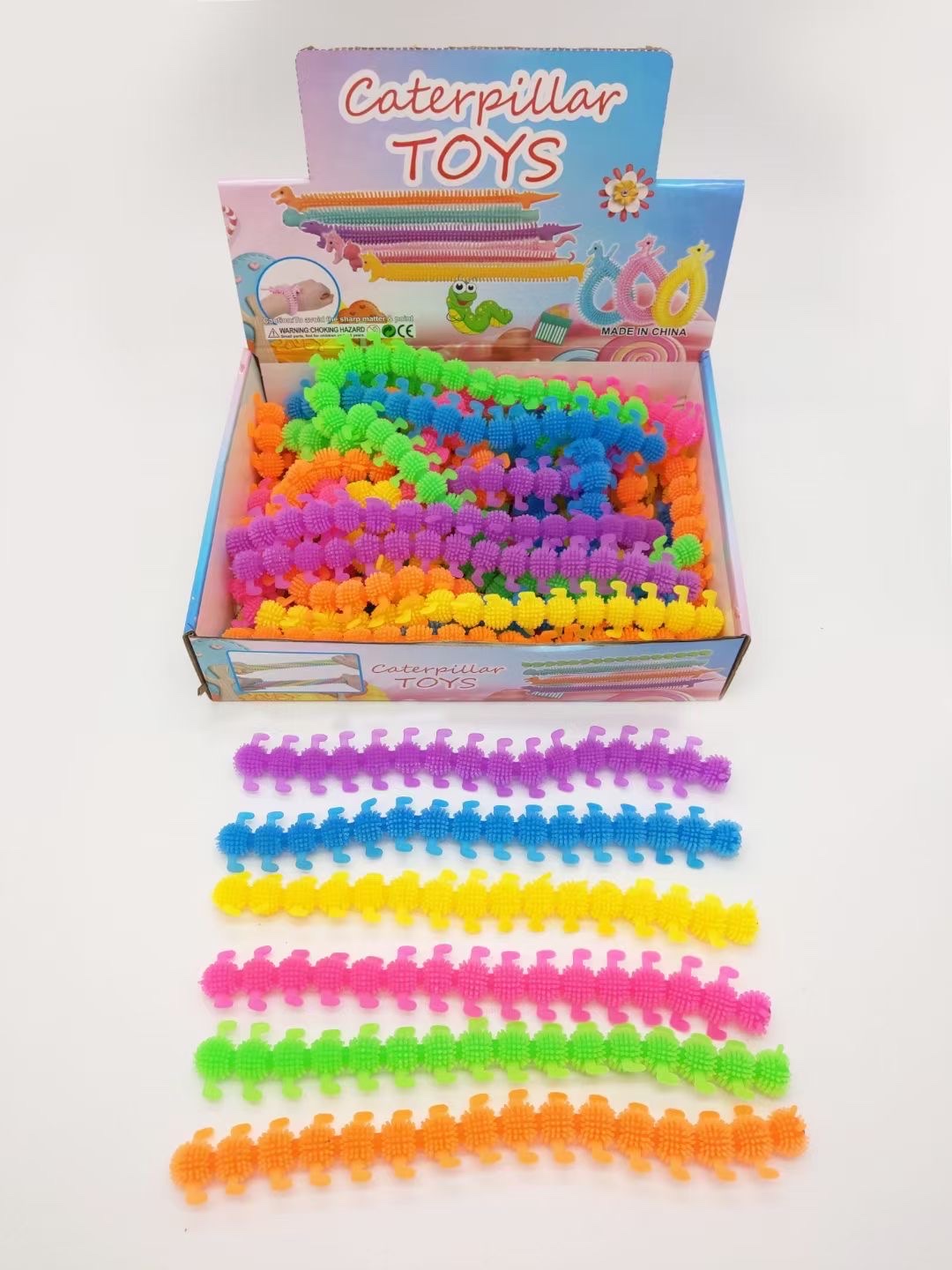 Hot-selling new product: Pranking Lala Le Caterpillar toy, stress-relieving and venting rope, soft rubber noodle Rope, stress-relieving magic tool detail image 1
