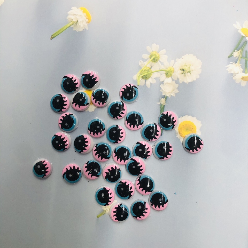 Eye Accessories, 14Mm Flat Bottom Cartoon Colored Eyes, Hairball Accessories Handmade Diy Accessories