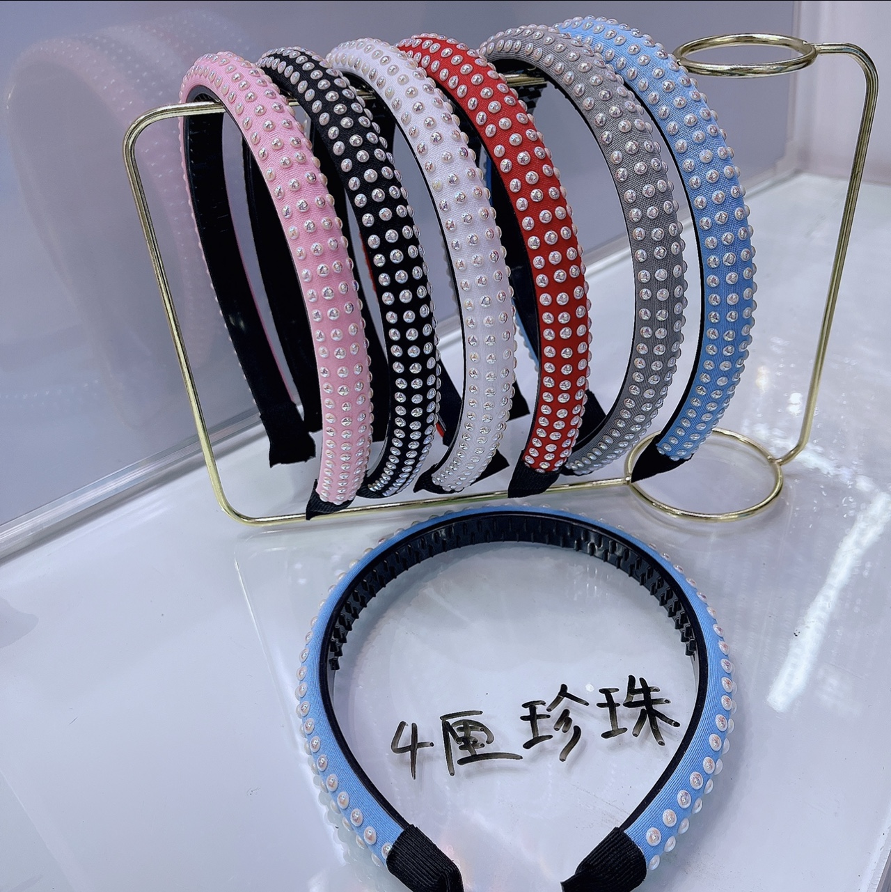 New pure hand artificial cross crystal net celebrity flat diamond AB head buckle