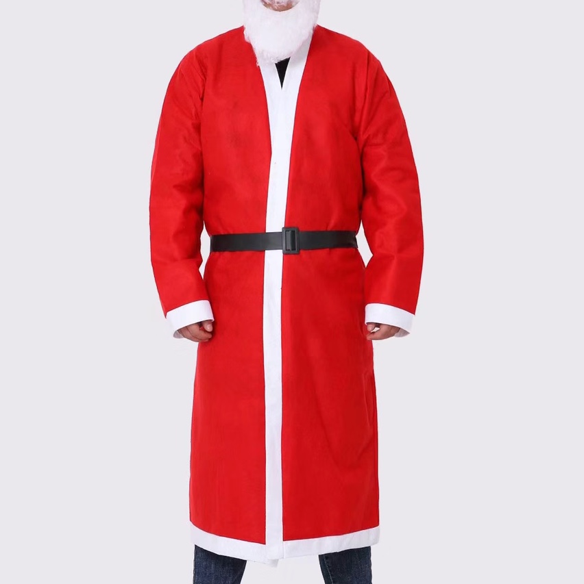 Santa Claus's robe, coat, Christmas costume, hat, beard, clothes and belt