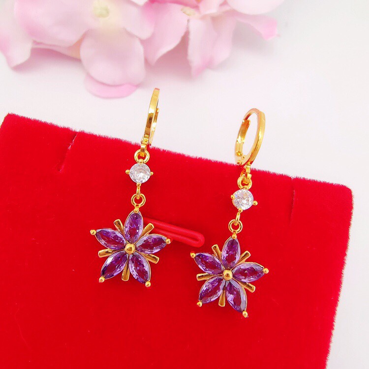 Horse's eye purple zircon earrings thumbnail