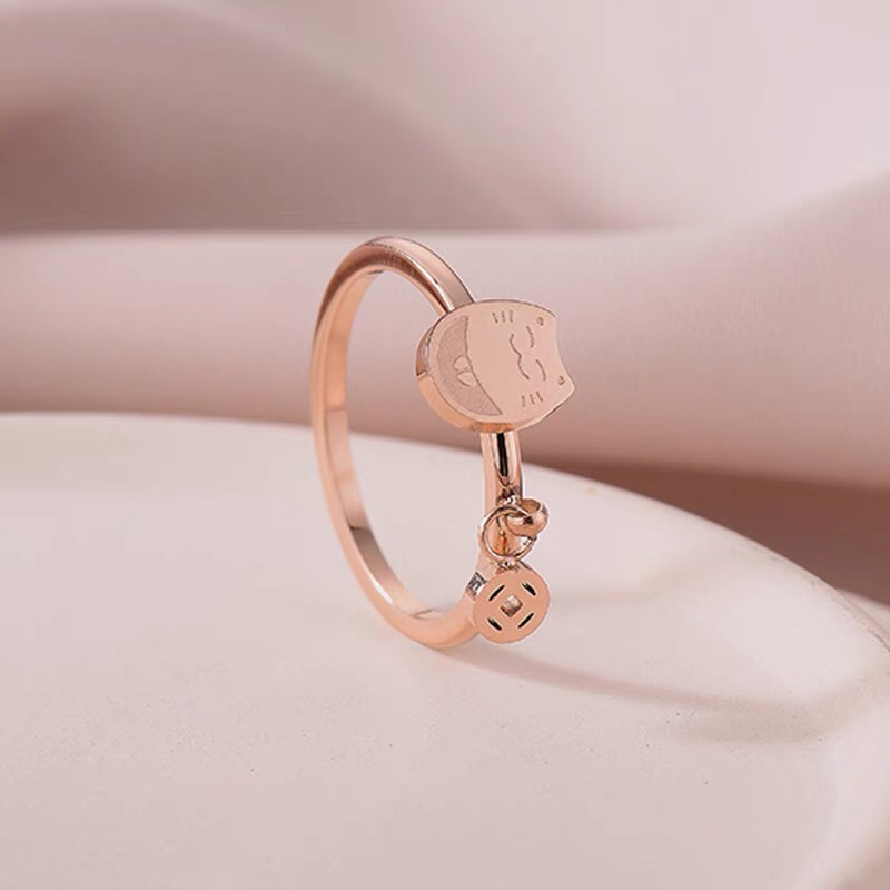 Stainless steel ring, simple and fashionable index finger ring, personalized ring for students