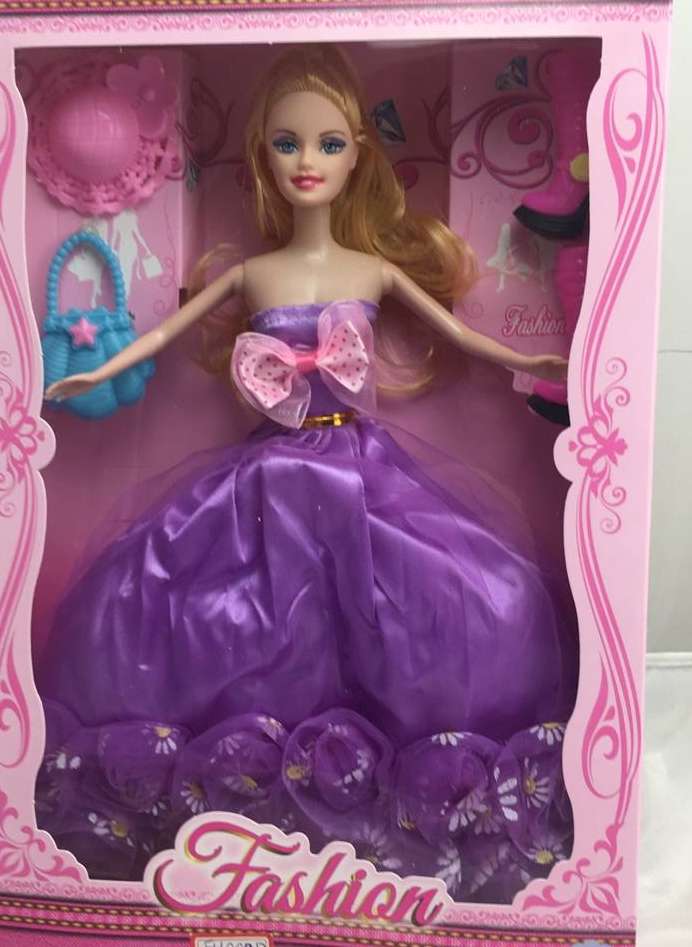 11.5-inch solid Barbie box set purple dress doll detail image 3