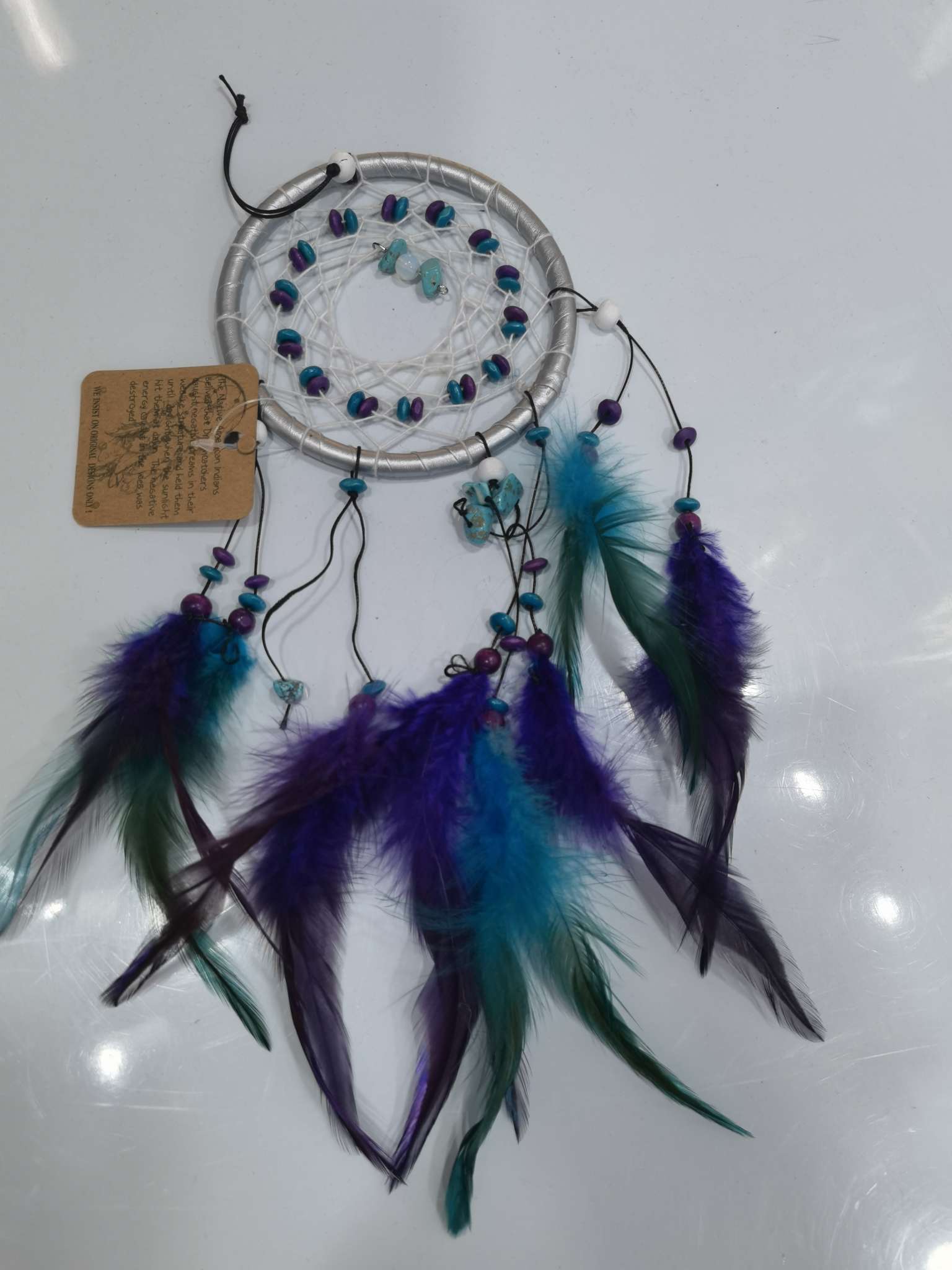 印第安手工编织创意现代家居装饰挂饰浪漫节日礼物型羽毛捕梦网详情图6