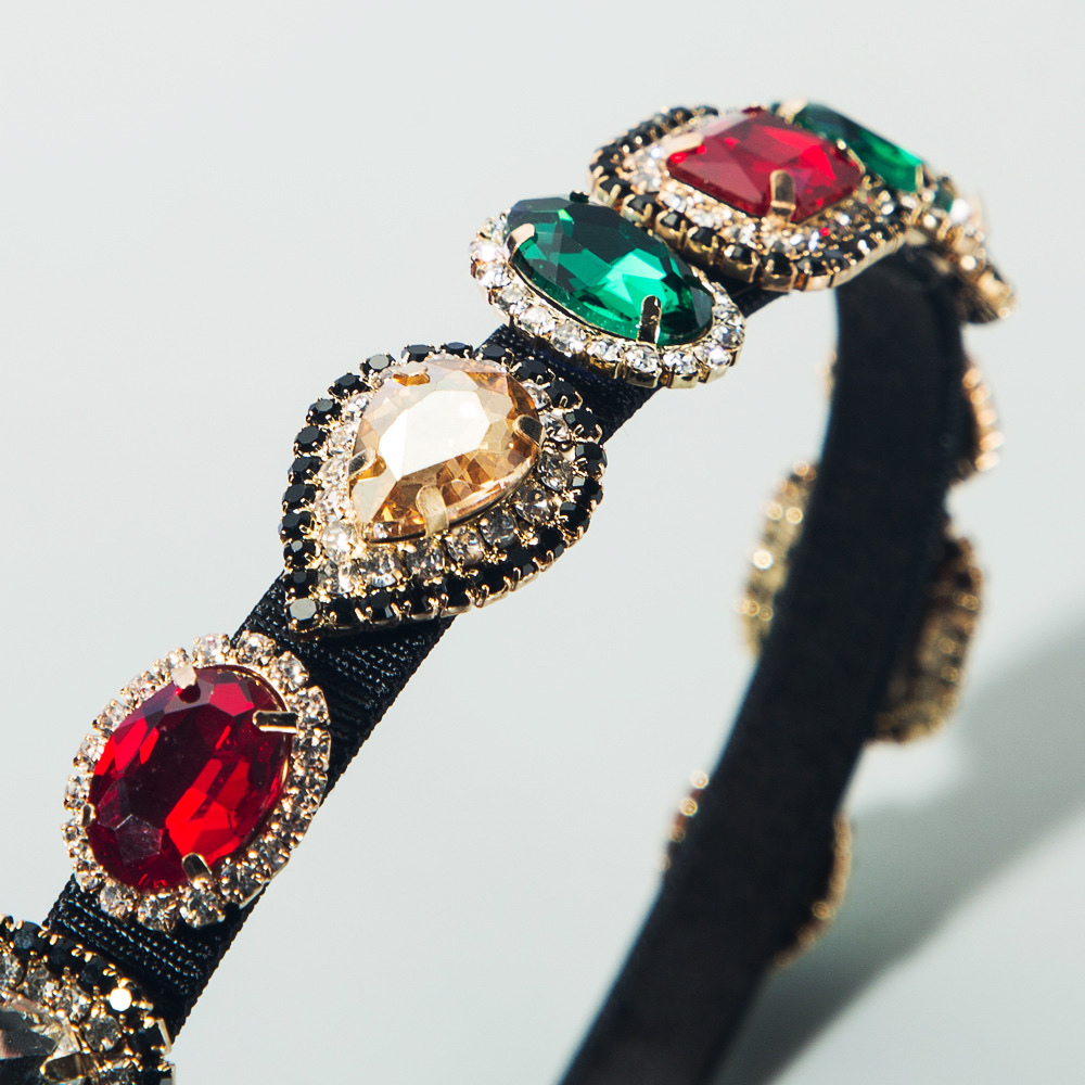 European and American colored hair band, diamond-encrusted super sparkling headband Specification drawing