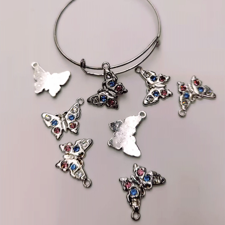 Diy jewelry accessories: Colorful dotted diamond butterflies