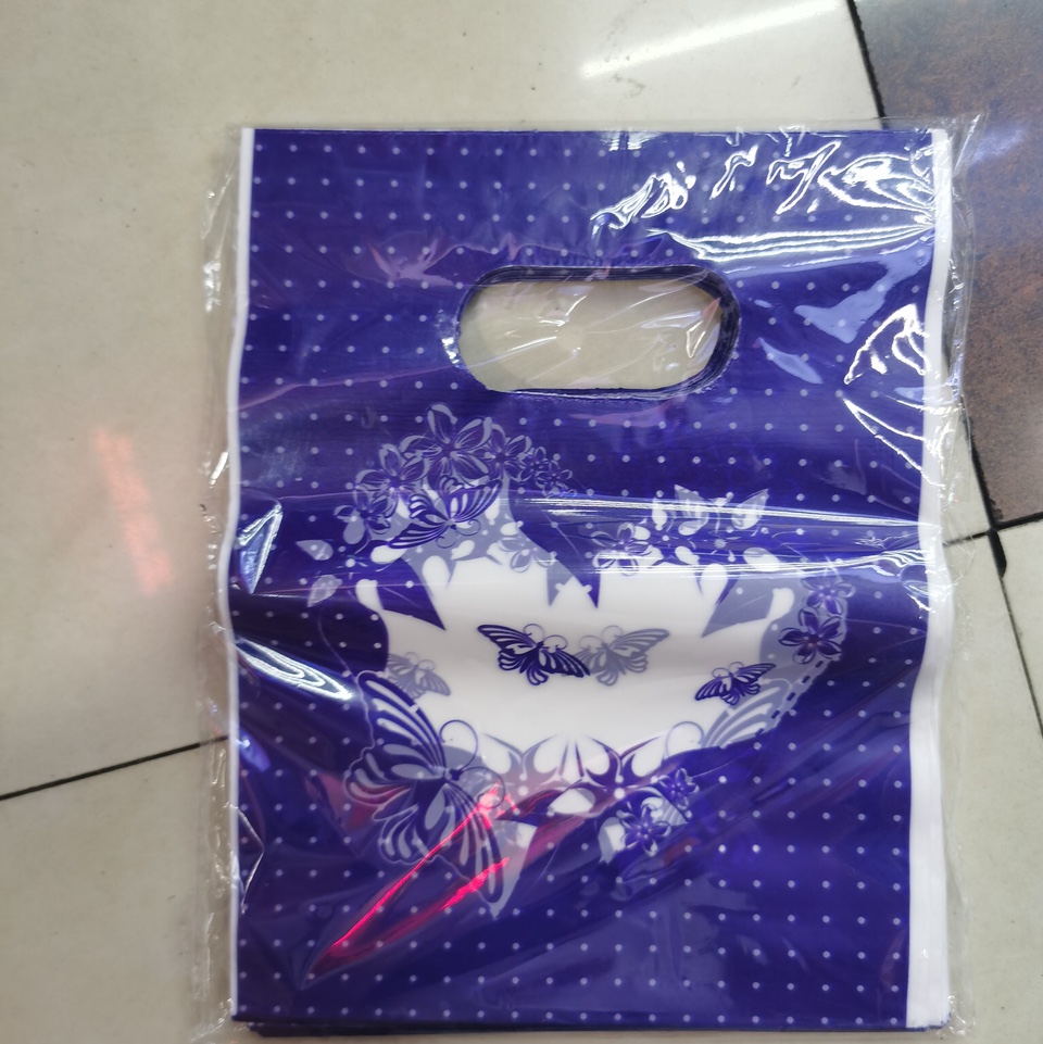 20*25 Purple Butterfly Gift Bags Men's And Women's Children's Clothing Store Handbag Custom 100 Bags