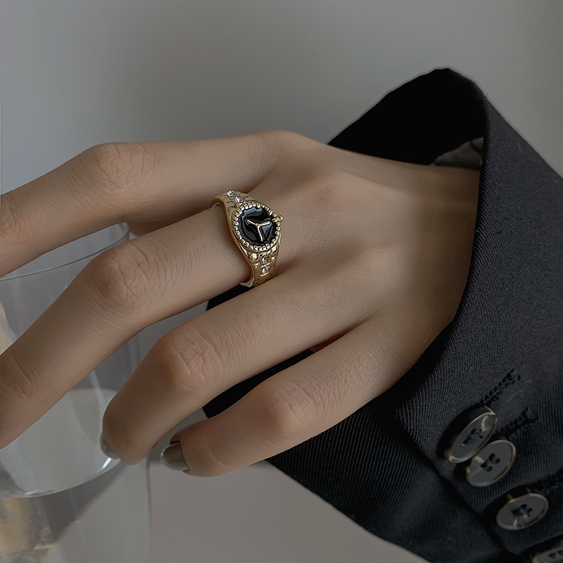 Watch dial open ring female fashion personality light luxury niche delicate index finger ring ins tide simple design ring
