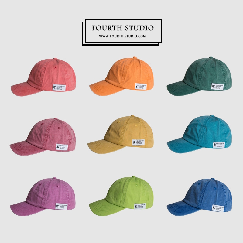 日系复古棒球帽女四季薄款糖果色软顶水洗做旧鸭舌帽男百搭帽子潮09产品图