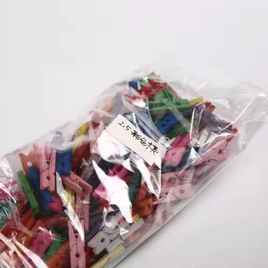 2.5木质小夹子小木夹家居日用照片夹卡通相片夹麻绳套装图